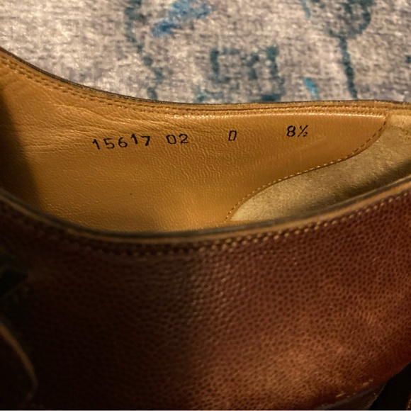 Santoni 15617  02 Brown Pebbled Leather Plain Toe Double Monk Strap Size 8.5D main image 4